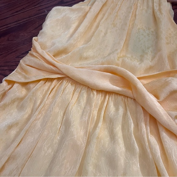 NWT DKNY Butter Yellow Dress Floral Halter Twist Waist Midi A-Line Sleeveless, 8 - Picture 11 of 13